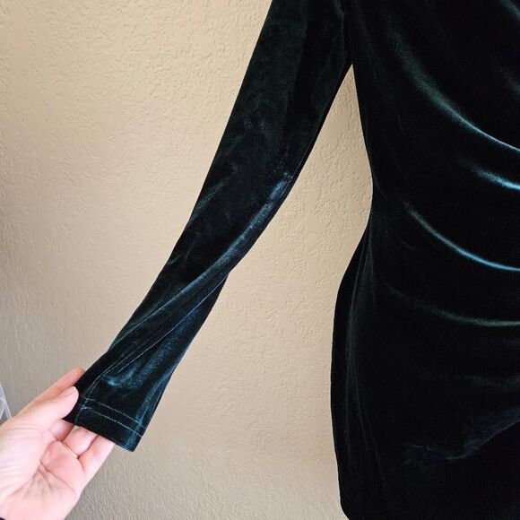 NWT Cider Velvet Boat Neck Ruched Mini Dress - Picture 4 of 9